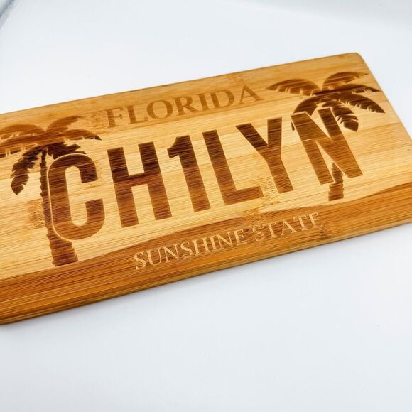 Florida CH1LYN Personalized Bamboo Cutting Board Kitchen Decor Sunshine State - Picture 4 of 8